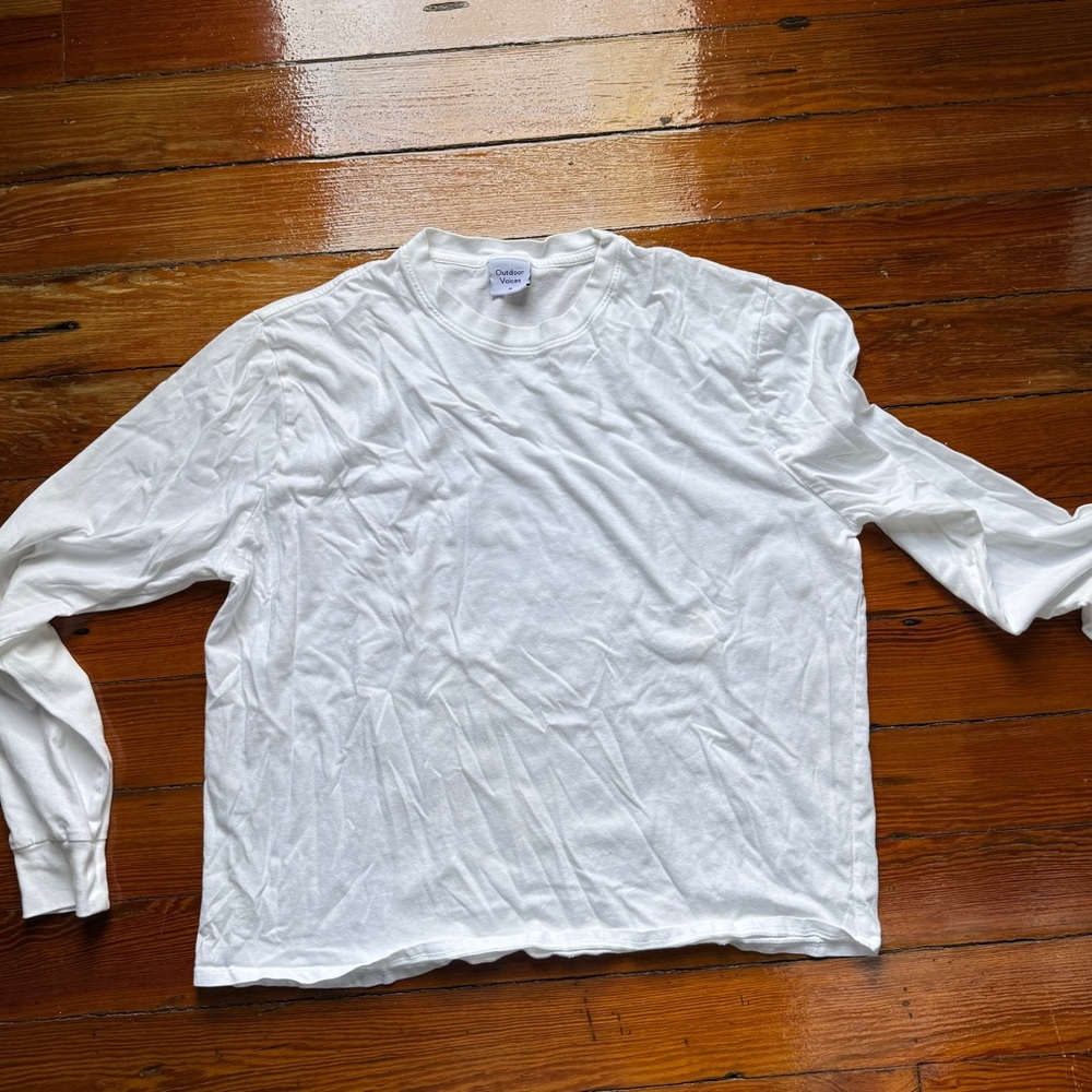 Outdoor Voices White Long Sleeve Shirt